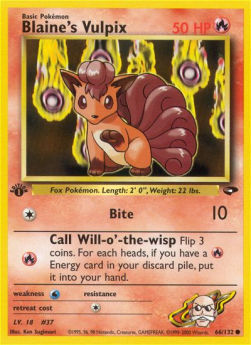 Blaine's Vulpix GC-66 Common Light Played Englisch
