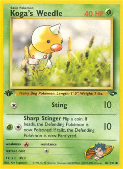 Koga's Weedle GC-82 Common Light Played Englisch