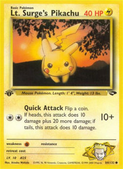 Lt. Surge's Pikachu GC-84 Common Played Englisch