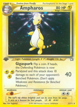 Ampharos NG-1 Holo Rare Played Deutsch