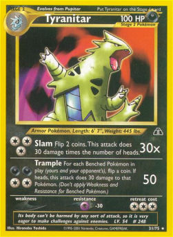 Tyranitar NDI-31 Rare Poor Englisch