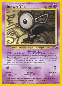 Unown [F] NDI-48 Uncommon Light Played Englisch