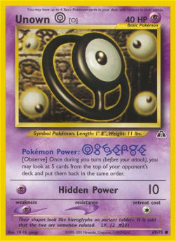 Unown [O] NDI-69 Common Played Englisch