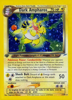 Dark Ampharos NDE-1 Holo Rare Good Englisch