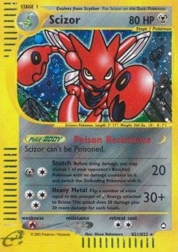 Scizor AQ-H21 Holo Rare Poor Englisch