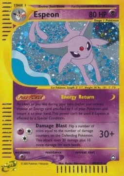 Espeon AQ-H9 Holo Rare Good Englisch