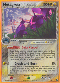 Metagross δ Delta Species DS-11 Holo Rare Light Played Deutsch