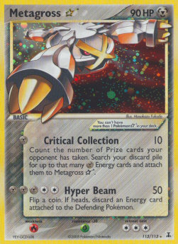 Metagross Gold Star DS-113 Secret Rare Played Deutsch