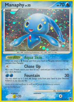 Manaphy Lv.32 MD-8 Holo Rare Light Played Deutsch Reverse Holo