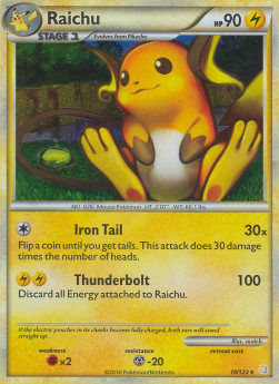 Raichu HS-10 Holo Rare Good Deutsch Reverse Holo