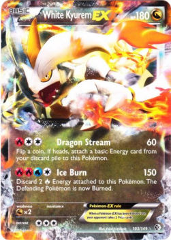 White Kyurem EX BCR-103 Ultra Rare Light Played Englisch