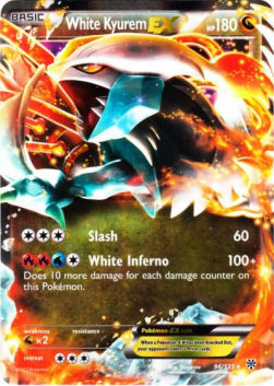White Kyurem EX PLS-96 Ultra Rare Played Englisch