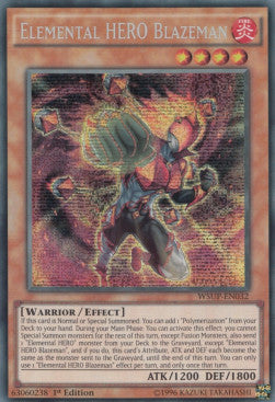 Elementar-HELD Blazeman WSUP-032 Secret Rare Excellent Deutsch 1. Auflage