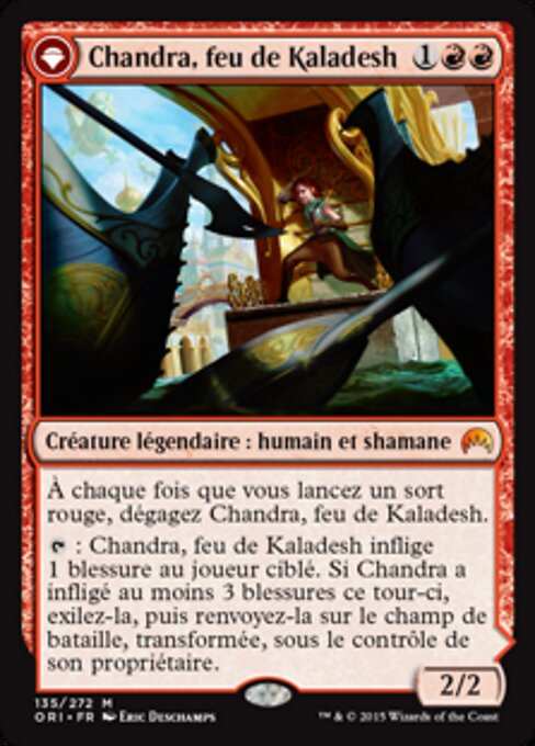 Chandra, Feuer von Kaladesh // Chandra, die tobende Flamme ORI-135 Mythic Excellent Französisch