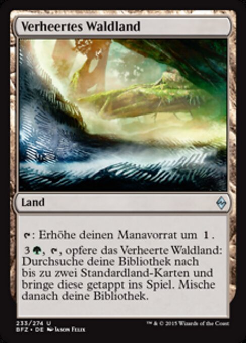 Verheertes Waldland BFZ-233 Uncommon Light Played Deutsch Foil