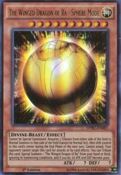 Der geflügelte Drache von Ra - Kugelmodus DPBC-001 Ultra Rare Light Played Deutsch 1. Auflage