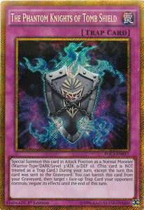 The Phantom Knights of Tomb Shield PGL3-017 Gold Secret Rare Good Englisch 1. Auflage