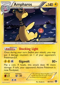 Ampharos STS-40 Holo Rare Light Played Deutsch Reverse Holo