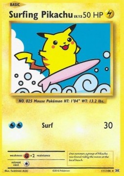 Surfendes Pikachu EVO-111 Secret Rare Light Played Deutsch