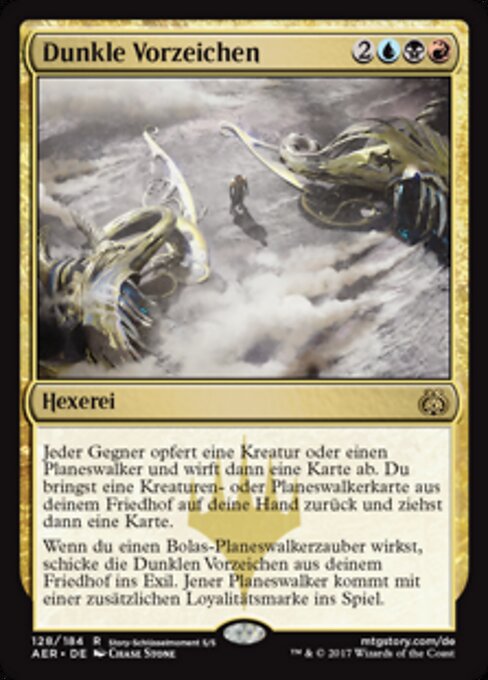 Dunkle Vorzeichen AER-128 Rare Excellent Deutsch