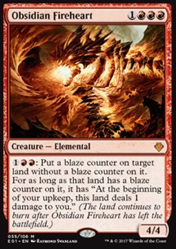 Obsidian-Feuerherz E01-55 Mythic Excellent Englisch