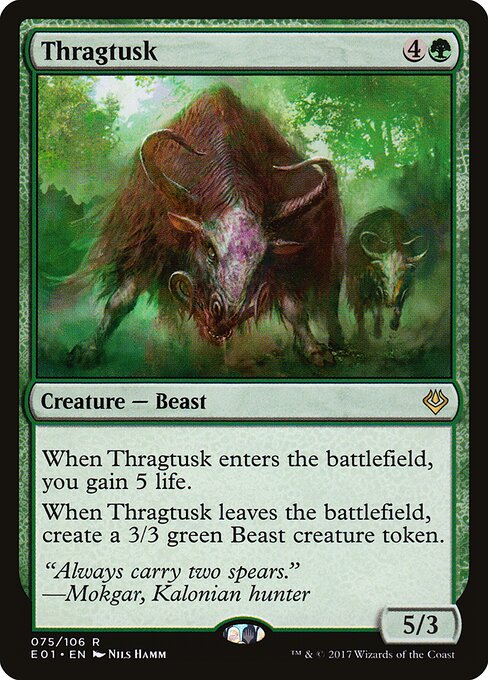 Thragtusk E01-75 Rare Light Played Englisch