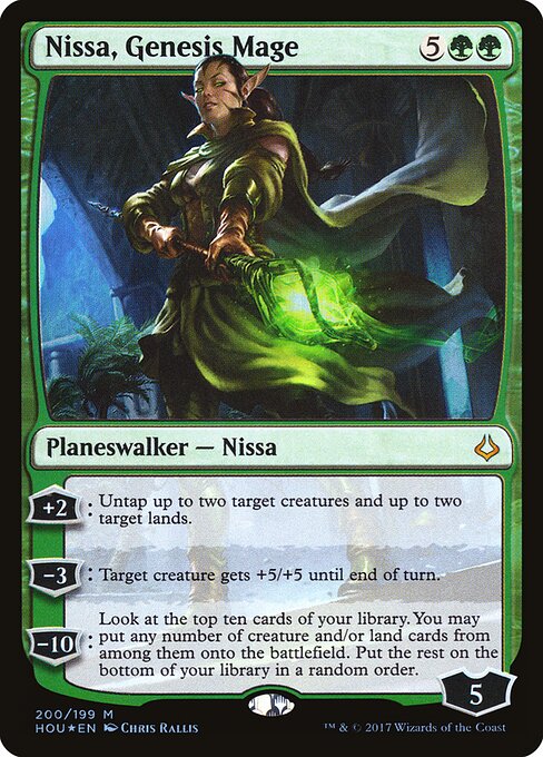 Nissa, Genesis Mage HOU-200 Mythic Played Englisch Foil
