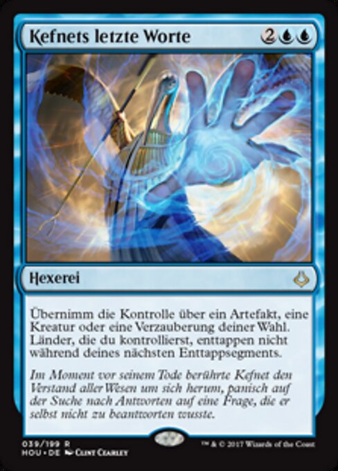Kefnets letzte Worte HOU-39 Rare Near Mint Deutsch