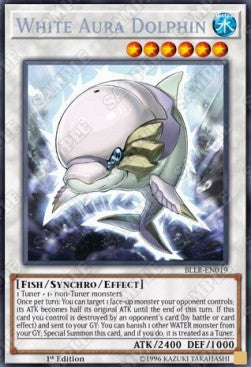 Weißer Auradelfin BLLR-019 Secret Rare Light Played Deutsch 1. Auflage