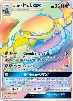 Alolan Sleimok GX BUS-157 Secret Rare Good Deutsch