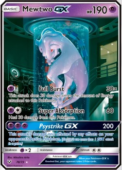 Mewtu GX SLG-78 Secret Rare Light Played Deutsch