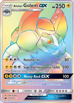 Alolan Geowaz GX CIN-113 Secret Rare Light Played Deutsch