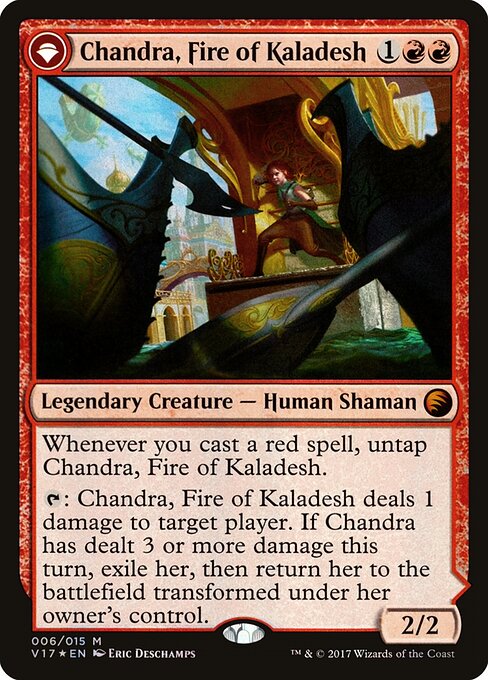 Chandra, Feuer von Kaladesh // Chandra, die tobende Flamme V17-6 Mythic Excellent Englisch Foil