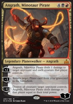 Angrath, Minotauren-Pirat RIX-201 Mythic Light Played Deutsch Foil