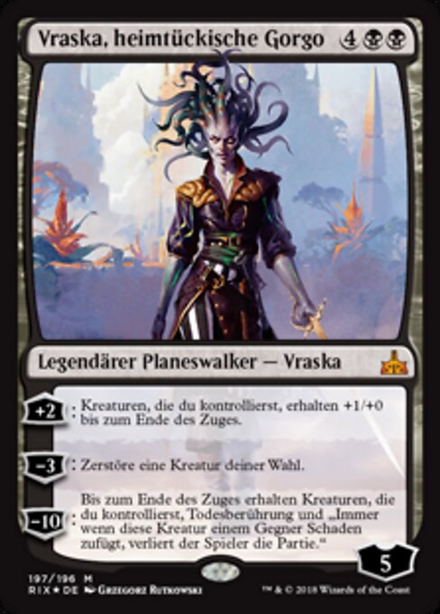 Vraska, heimtückische Gorgo RIX-197 Mythic Light Played Deutsch Foil
