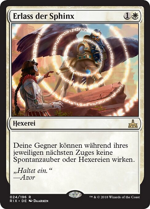 Erlass der Sphinx RIX-24 Rare Excellent Deutsch