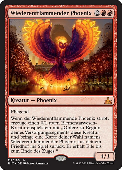 Wiederentflammender Phoenix RIX-111 Mythic Excellent Deutsch