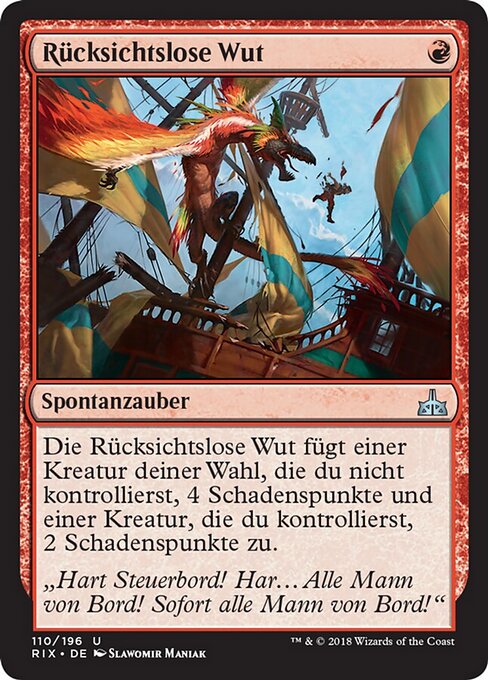 Rücksichtslose Wut RIX-110 Uncommon Excellent Deutsch