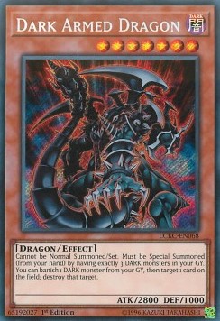 Finsterer bewaffneter Drache LCKC-068 Secret Rare Excellent Deutsch 1. Auflage