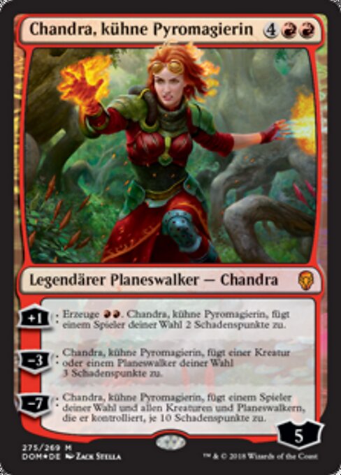 Chandra, kühne Pyromagierin DOM-275 Mythic Near Mint Deutsch Foil