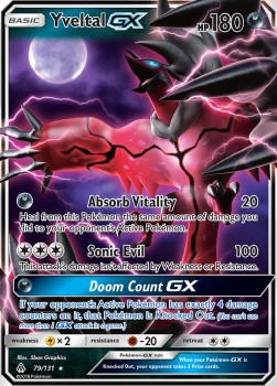 Yveltal GX FLI-79 Ultra Rare Light Played Deutsch