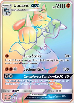 Lucario GX FLI-135 Secret Rare Light Played Deutsch