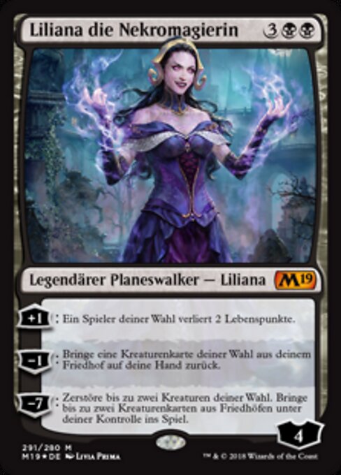 Liliana die Nekromagierin M19-291 Mythic Good Deutsch Foil