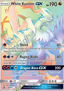 White Kyurem GX DRM-74 Secret Rare Near Mint Deutsch