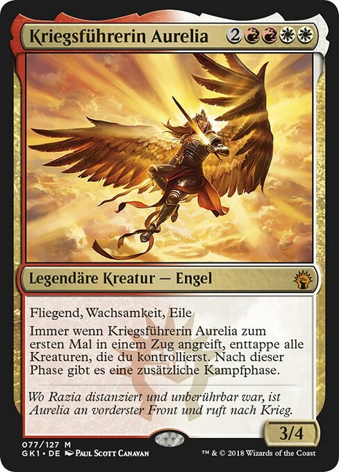 Kriegsführerin Aurelia GK1-77 Mythic Excellent Deutsch Foil