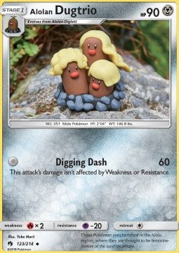 Alolan Digdri LOT-123 Uncommon Near Mint Deutsch Reverse Holo