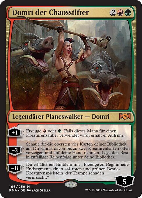 Domri der Chaosstifter RNA-166 Mythic Excellent Deutsch