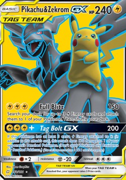 Pikachu & Zekrom GX TEU-162 Ultra Rare Excellent Deutsch