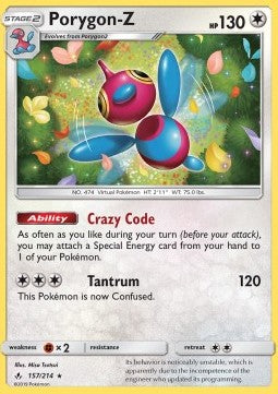 Porygon-Z UNB-157 Holo Rare Good Deutsch Reverse Holo