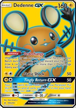 Dedenne GX UNB-195 Ultra Rare Excellent Deutsch
